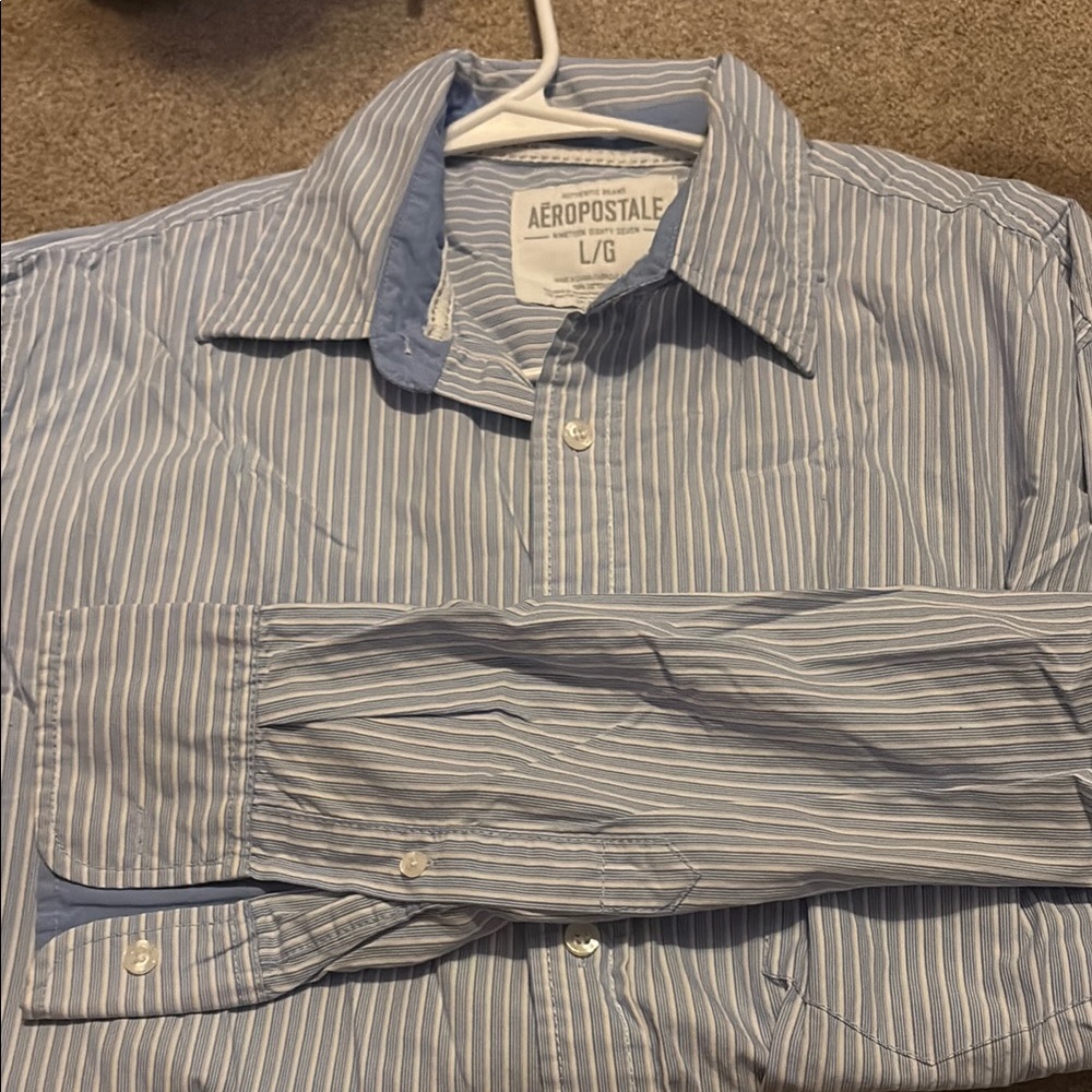 Aeropostale Blue Casual Button Down Shirt